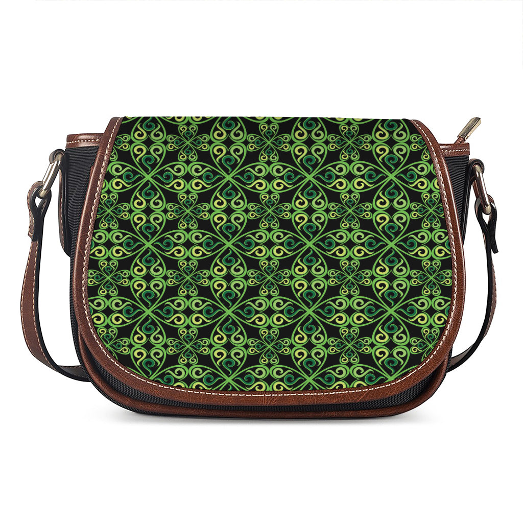 Irish Celtic Symbol Pattern Print Saddle Bag