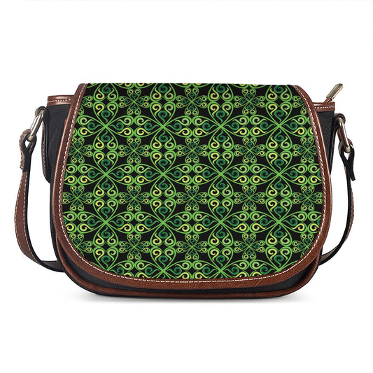 Irish Celtic Symbol Pattern Print Saddle Bag