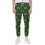 Irish Celtic Symbol Pattern Print Scuba Joggers