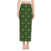 Irish Celtic Symbol Pattern Print Side Slit Maxi Skirt