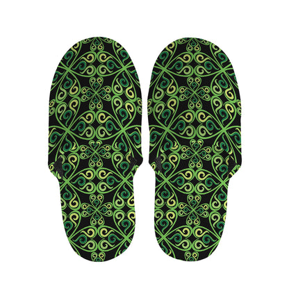 Irish Celtic Symbol Pattern Print Slippers