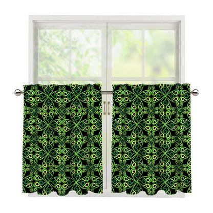 Irish Celtic Symbol Pattern Print Tier Curtains