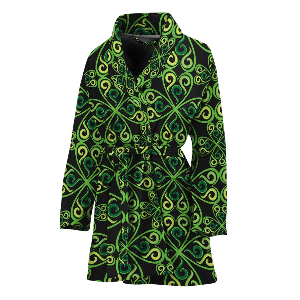 Irish Celtic Symbol Pattern Print Women's Bathrobe