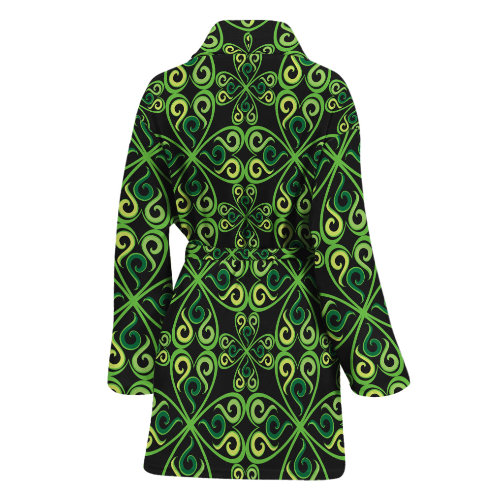 Irish Celtic Symbol Pattern Print Women's Bathrobe