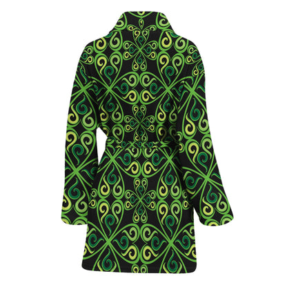Irish Celtic Symbol Pattern Print Women's Bathrobe