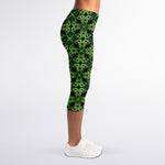 Irish Celtic Symbol Pattern Print Women's Capri Leggings