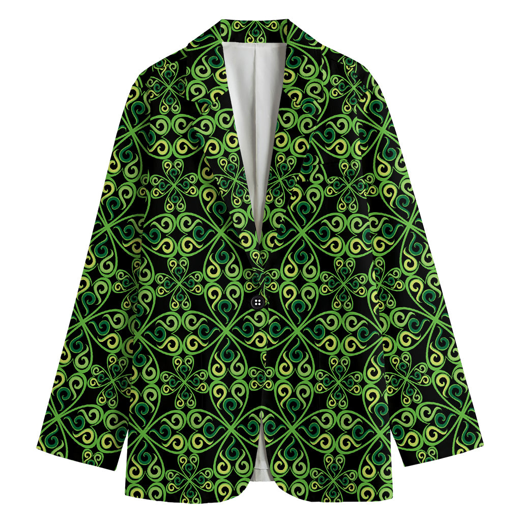 Irish Celtic Symbol Pattern Print Women's Cotton Blazer