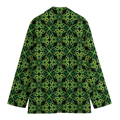 Irish Celtic Symbol Pattern Print Women's Cotton Blazer