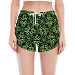 Irish Celtic Symbol Pattern Print Women's Split Running Shorts