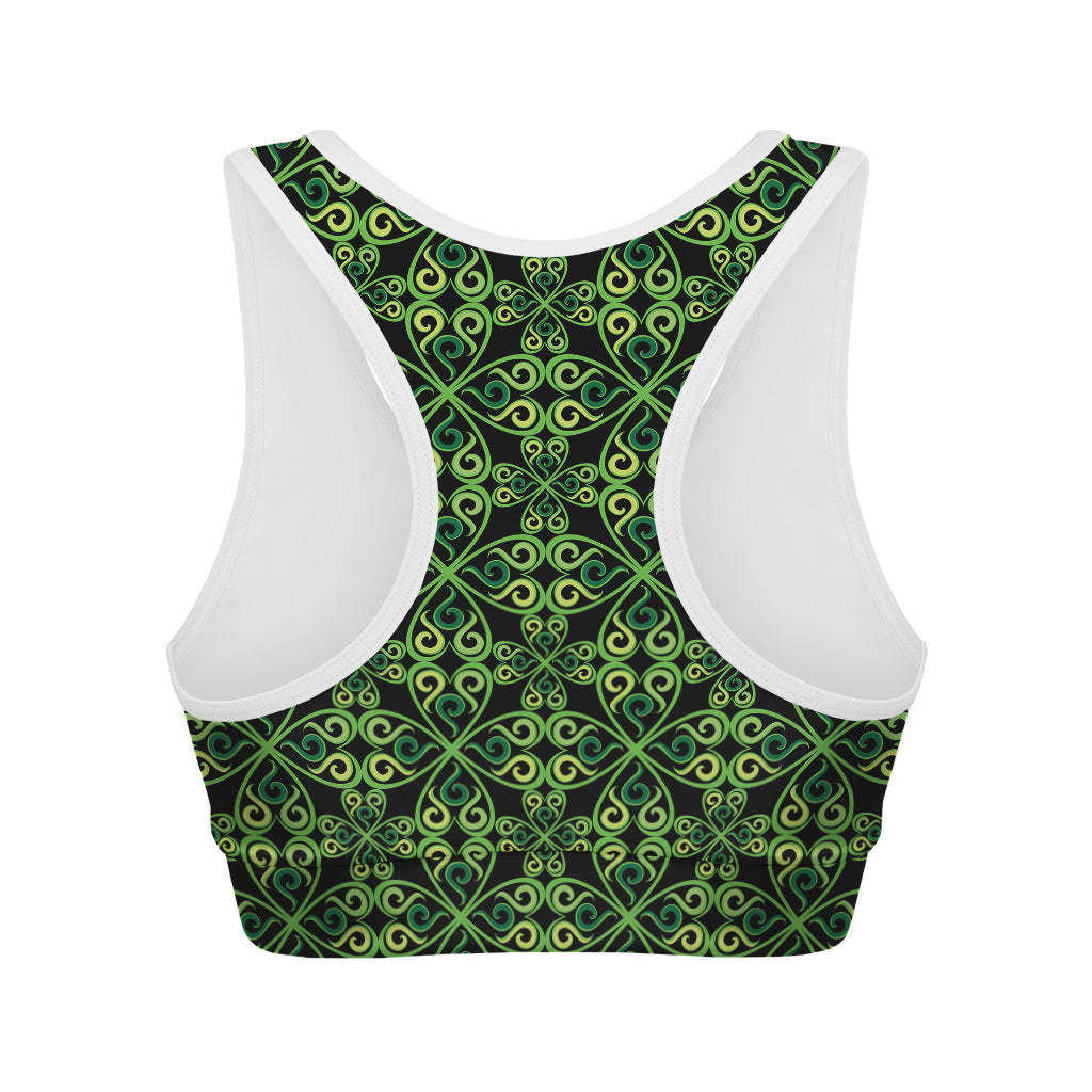 Irish Celtic Symbol Pattern Print Women's Sports Bra