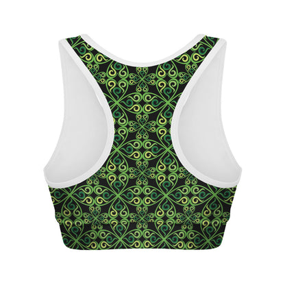 Irish Celtic Symbol Pattern Print Women's Sports Bra