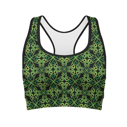 Irish Celtic Symbol Pattern Print Women's Sports Bra