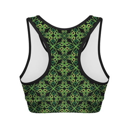 Irish Celtic Symbol Pattern Print Women's Sports Bra