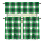 Irish Check Saint Patrick's Day Print 3 Piece Kitchen Curtains