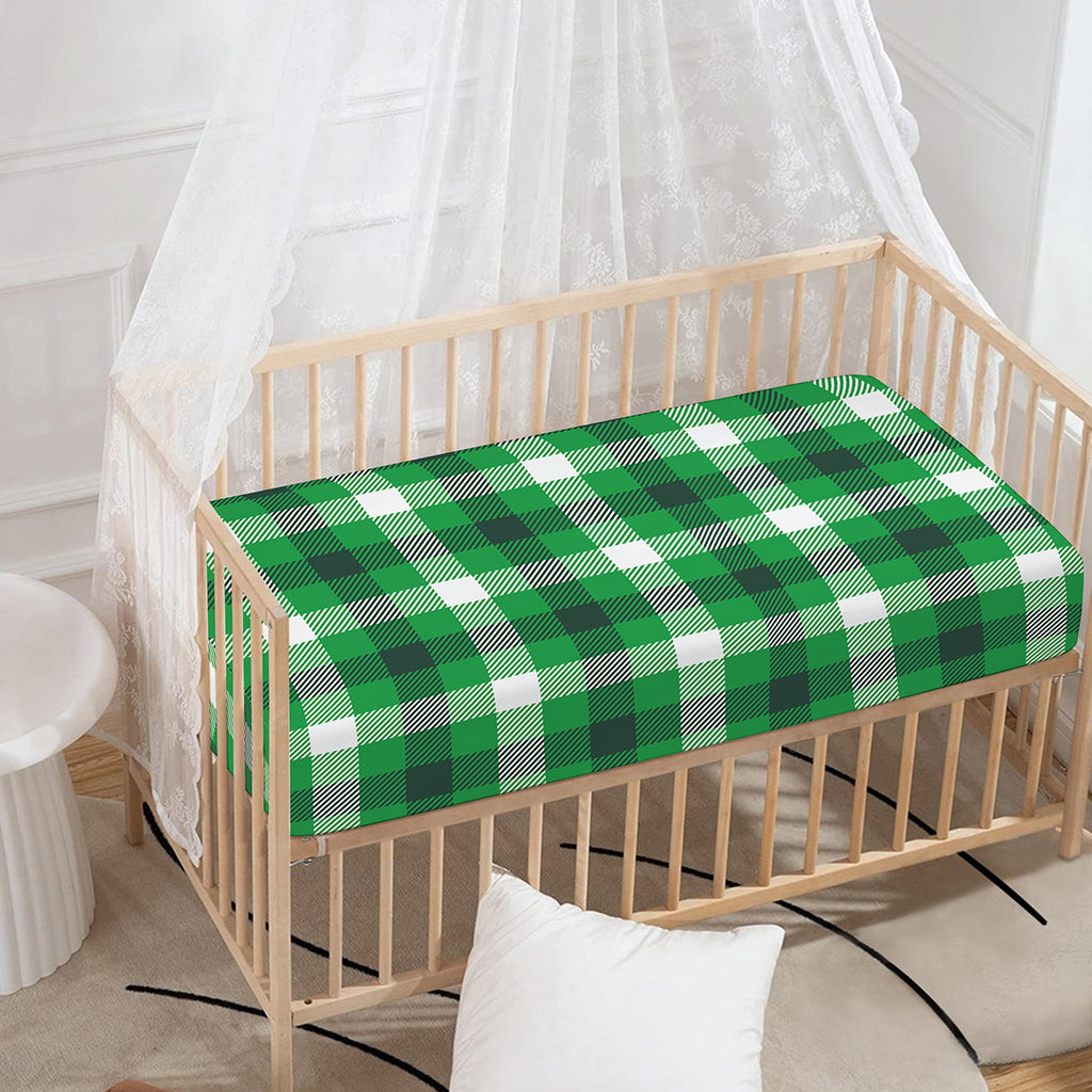 Irish Check Saint Patrick's Day Print Baby Crib Sheet