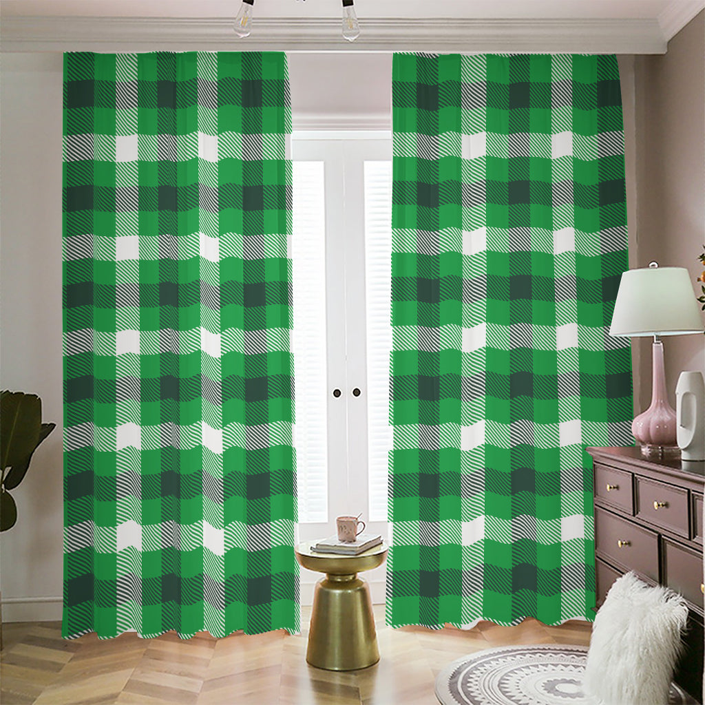 Irish Check Saint Patrick's Day Print Blackout Pencil Pleat Curtains