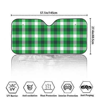Irish Check Saint Patrick's Day Print Car Windshield Sun Shade