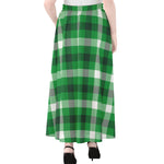 Irish Check Saint Patrick's Day Print Chiffon Maxi Skirt