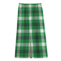 Irish Check Saint Patrick's Day Print Cotton Front Slit Maxi Skirt