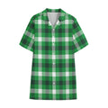 Irish Check Saint Patrick's Day Print Cotton Hawaiian Shirt