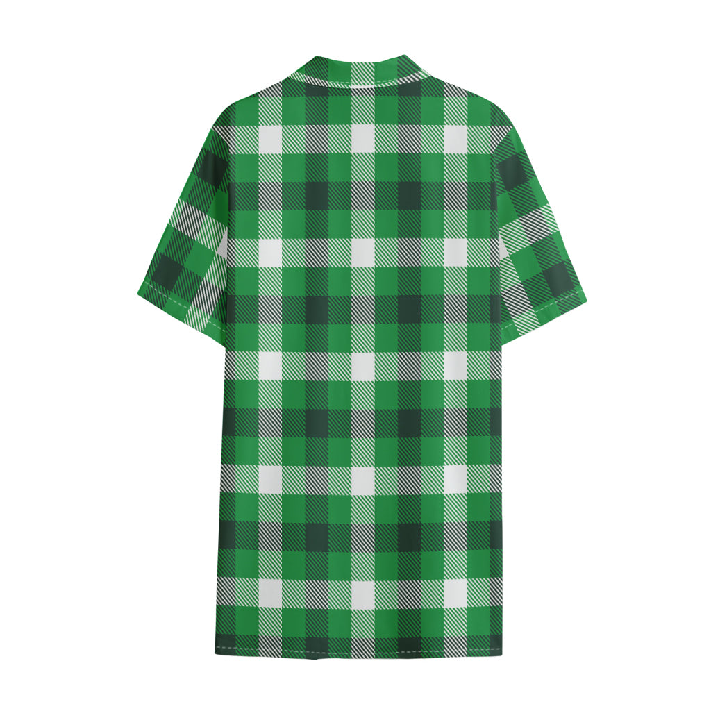 Irish Check Saint Patrick's Day Print Cotton Hawaiian Shirt