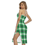 Irish Check Saint Patrick's Day Print Cross Back Cami Dress