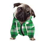 Irish Check Saint Patrick's Day Print Dog Zip Up Hoodie