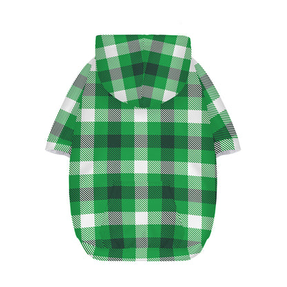 Irish Check Saint Patrick's Day Print Dog Zip Up Hoodie