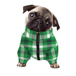 Irish Check Saint Patrick's Day Print Dog Zip Up Jacket