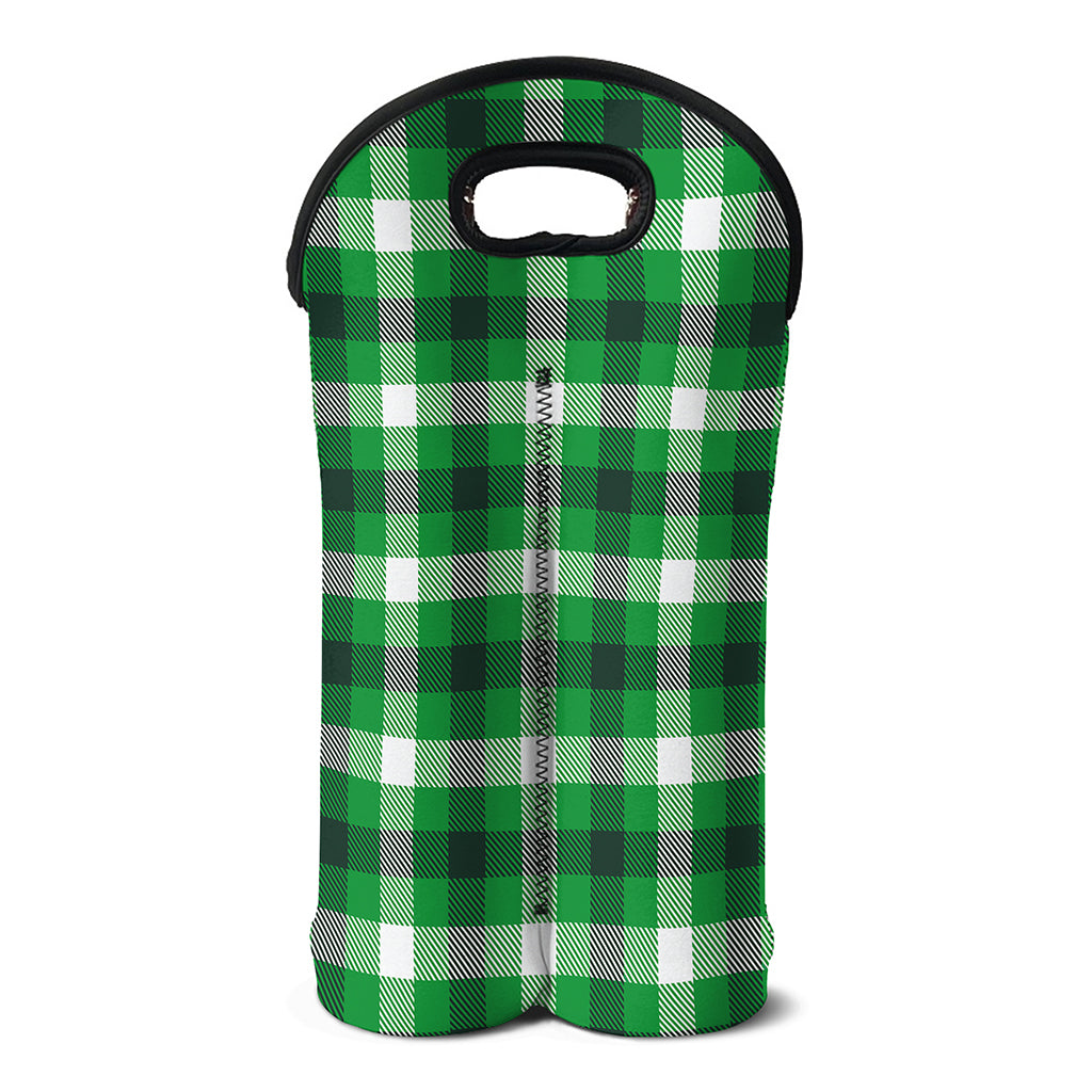 Irish Check Saint Patrick's Day Print Double Neoprene Wine Tote