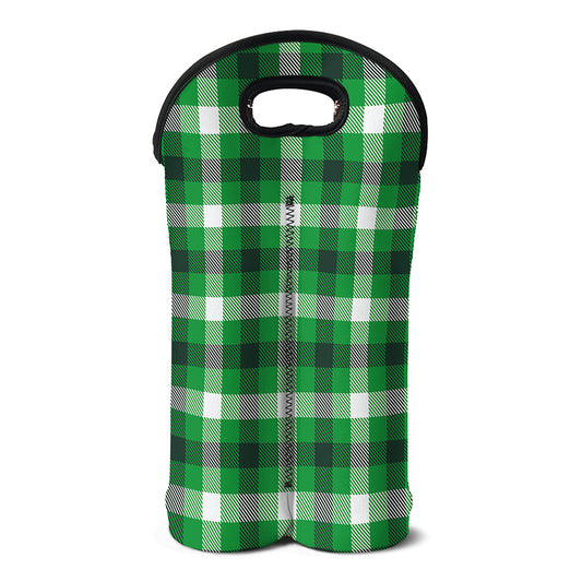 Irish Check Saint Patrick's Day Print Double Neoprene Wine Tote