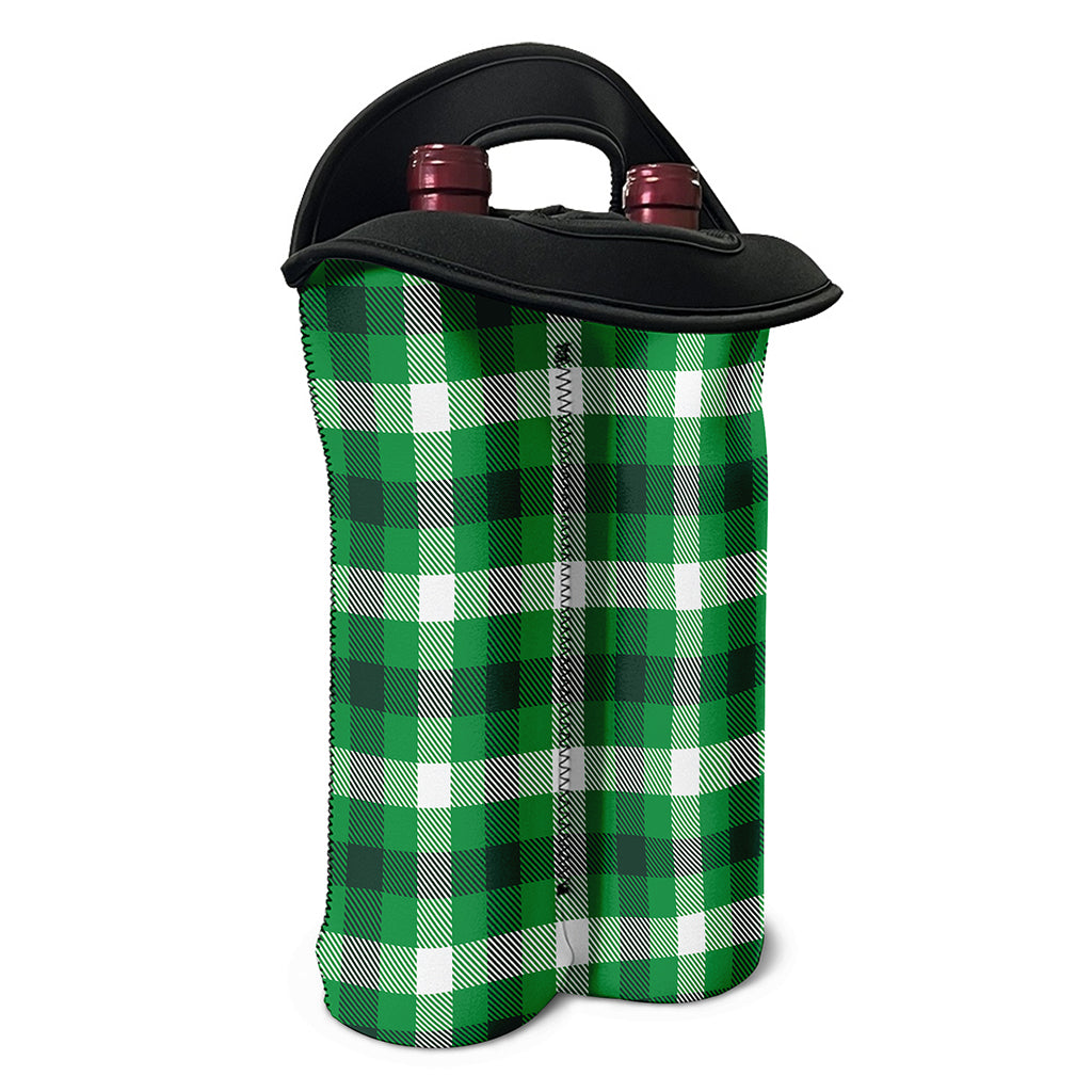 Irish Check Saint Patrick's Day Print Double Neoprene Wine Tote