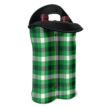 Irish Check Saint Patrick's Day Print Double Neoprene Wine Tote