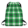 Irish Check Saint Patrick's Day Print Drawstring Backpack