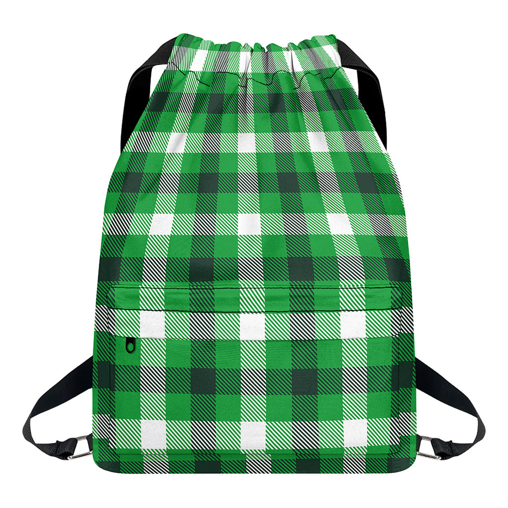 Irish Check Saint Patrick's Day Print Drawstring Backpack