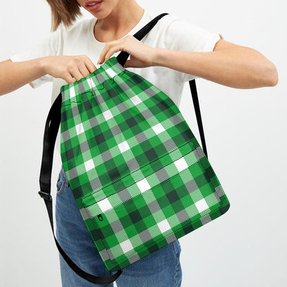 Irish Check Saint Patrick's Day Print Drawstring Backpack