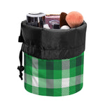 Irish Check Saint Patrick's Day Print Drawstring Makeup Bag