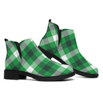 Irish Check Saint Patrick's Day Print Flat Ankle Boots