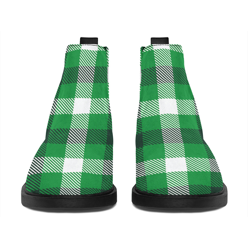 Irish Check Saint Patrick's Day Print Flat Ankle Boots