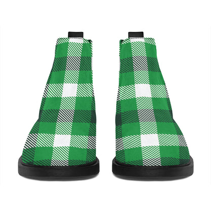 Irish Check Saint Patrick's Day Print Flat Ankle Boots