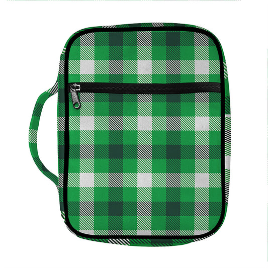 Irish Check Saint Patrick's Day Print Front Pocket Bible Bag