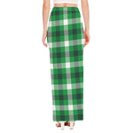 Irish Check Saint Patrick's Day Print High Slit Maxi Skirt