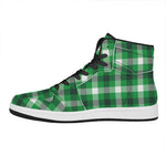Irish Check Saint Patrick's Day Print High Top Leather Sneakers