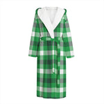 Irish Check Saint Patrick's Day Print Hooded Bathrobe
