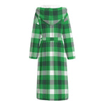 Irish Check Saint Patrick's Day Print Hooded Bathrobe