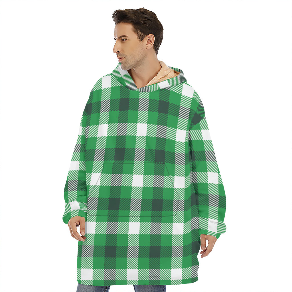 Irish Check Saint Patrick's Day Print Hoodie Blanket
