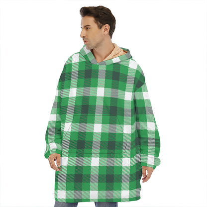 Irish Check Saint Patrick's Day Print Hoodie Blanket