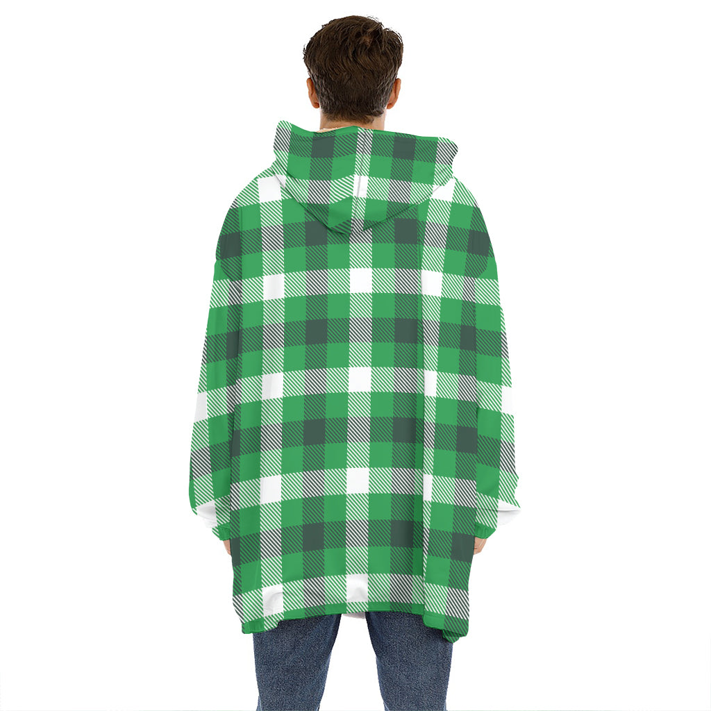 Irish Check Saint Patrick's Day Print Hoodie Blanket
