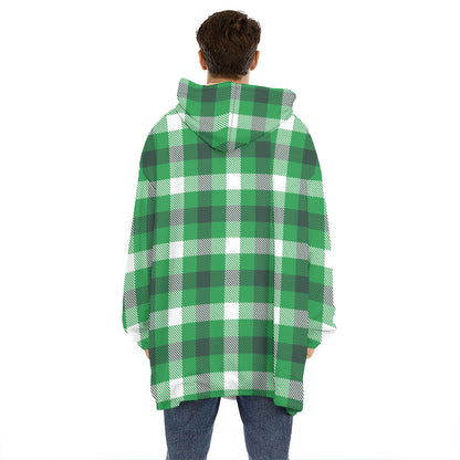 Irish Check Saint Patrick's Day Print Hoodie Blanket