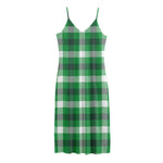 Irish Check Saint Patrick's Day Print Jersey Midi Cami Dress